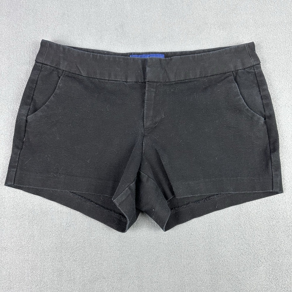 Old Navy Women's Black Cuffed Shorts Size 4 Stretch Cotton Flat Front Casual